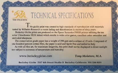 technical specification certificate