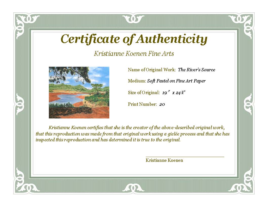certificate of authenticity